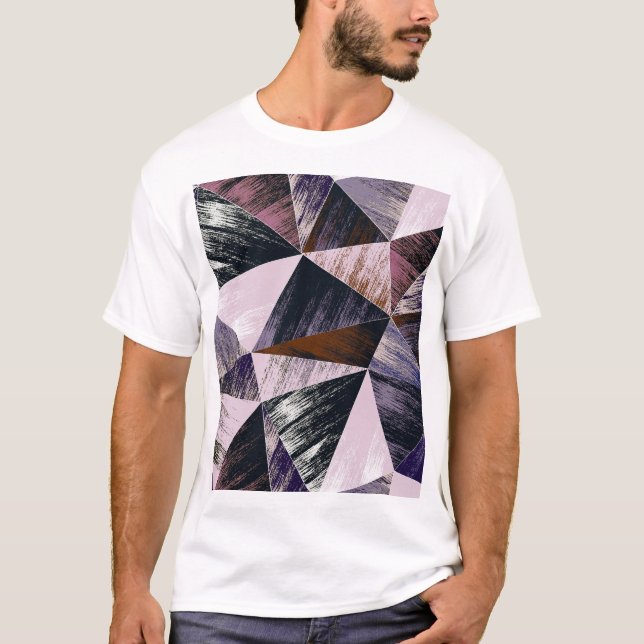 Abstract polygon pattern, colorful triangles. T-Shirt (Front)