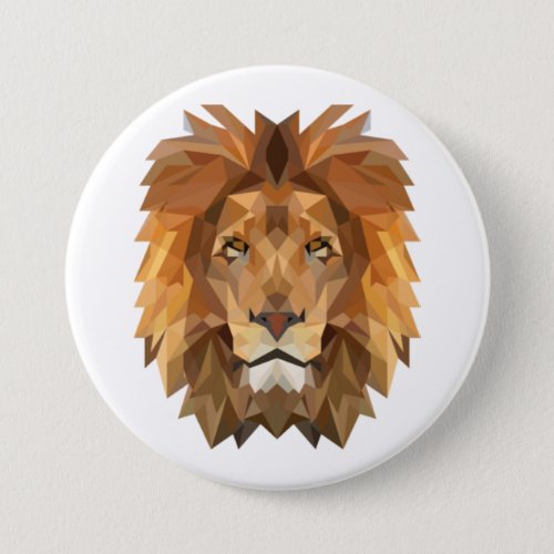 Abstract polygonal lion head button