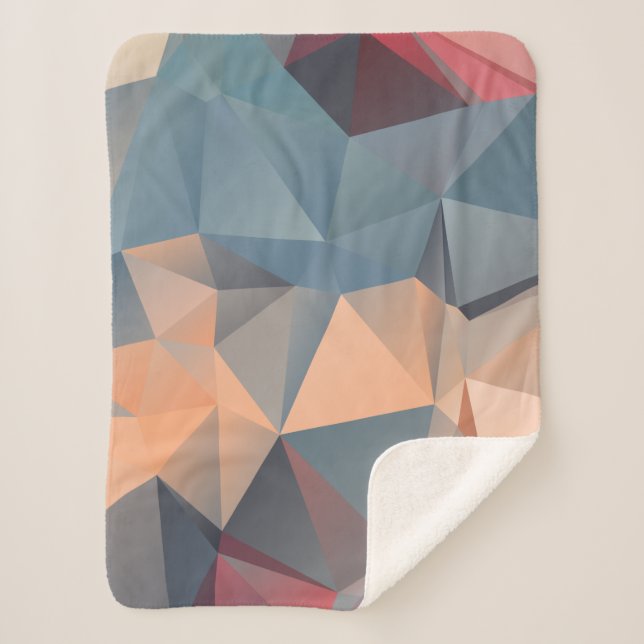 Abstract polygonal mosaic seamless pattern sherpa blanket (Front)