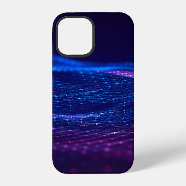 Abstract polygonal space low poly dark background  iphone case (Back)