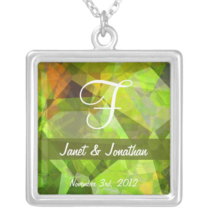 Abstract Polygons 24 Customizable Monogram Jewelry