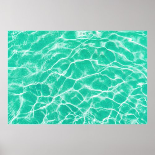 Abstract pool water surface with sunlight reflecti poster