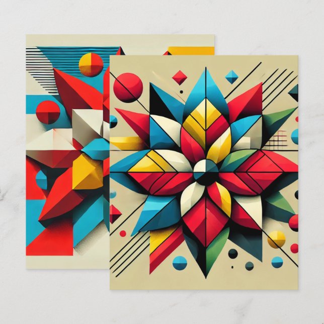 Abstract Pop Art Poinsettia Scrapbook Paper (Front/Back)