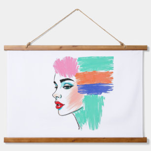 Abstract Pop Art Woman Tapestry