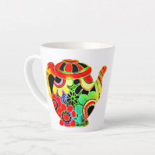 Abstract Pop teapot C.S. Lewis tea and books quote Latte Mug