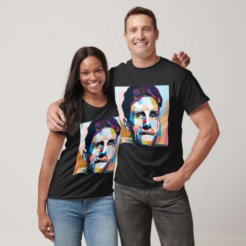 Abstract popart George Orwell In WPAP  T_Shirt