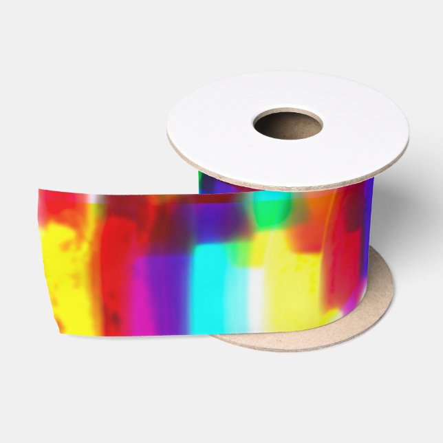 Abstract Popart Primary Rainbow Ribbon (Spool)