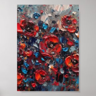 Abstract Poppies Painting 