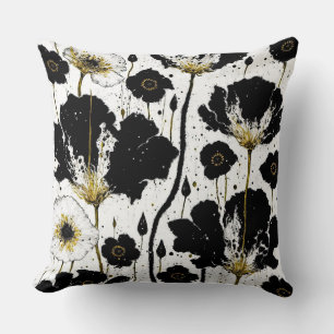 Abstract Poppies Throw Pillow