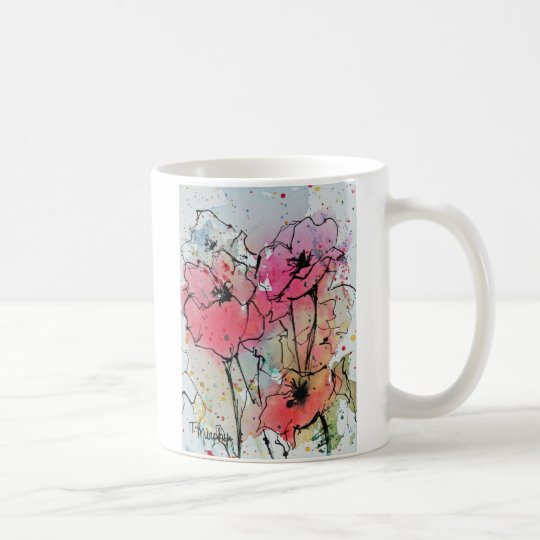 Abstract Poppies Watercolor Art Mug