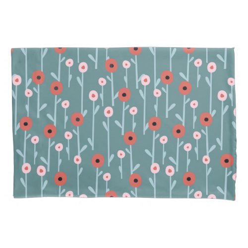 Abstract Poppy Flowers Seamless Pattern Pillow Case