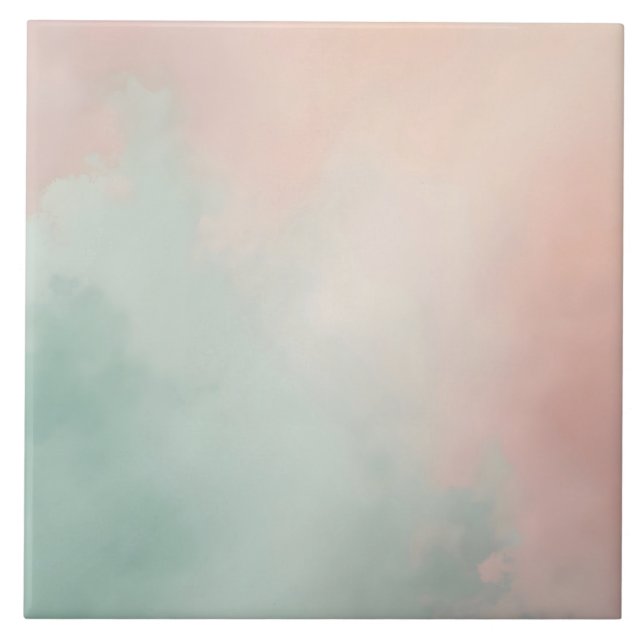 Abstract Popular Blush Pink Mint Collection Ceramic Tile (Front)