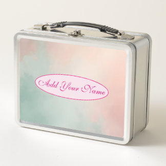 Abstract Popular Blush Pink Mint Collection Metal Lunch Box
