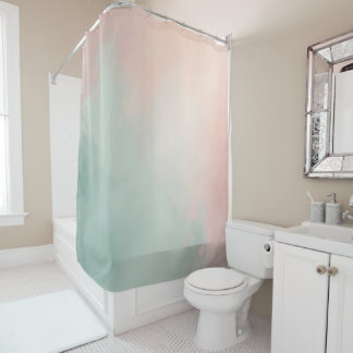 Abstract Popular Blush Pink Mint Collection Shower Curtain