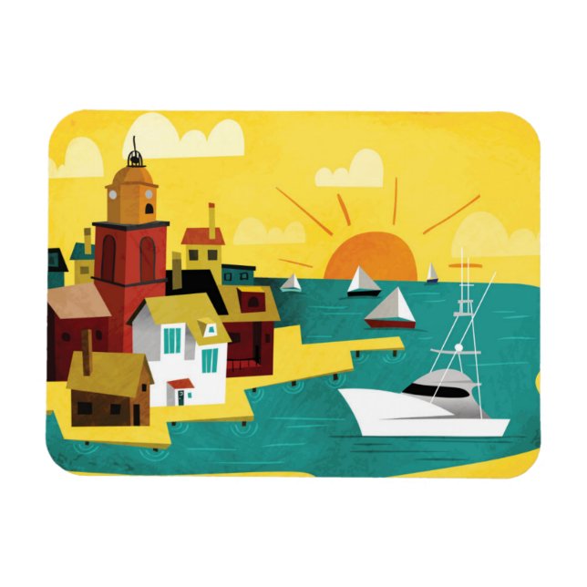 Abstract Port City Magnet (Horizontal)