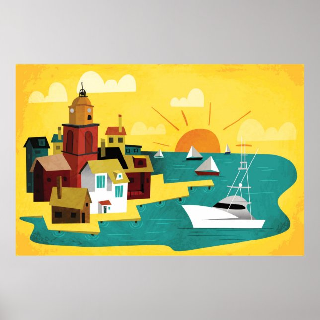Abstract Port City Poster (Front)