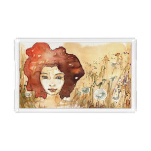 Abstract portrait 3 acrylic tray