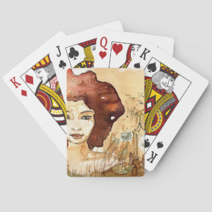 Abstract portrait 3 poker cards