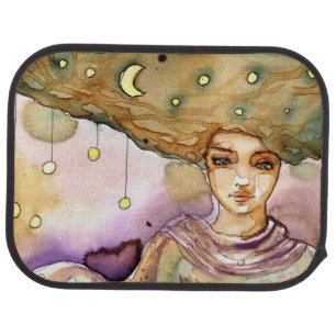 Abstract portrait and pretty woman car floor mat