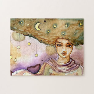 Abstract portrait and pretty woman jigsaw puzzle