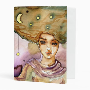 Abstract portrait and pretty woman mini binder