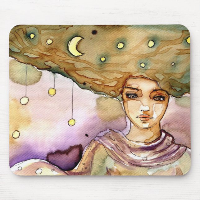 Abstract portrait and pretty woman mouse pad (Front)