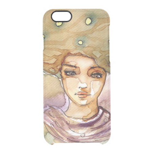 Abstract portrait and pretty woman clear iPhone 66S case