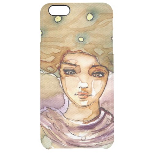 Abstract portrait and pretty woman clear iPhone 6 plus case
