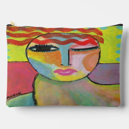 Abstract Portrait of a Red Head Accessory Pouch