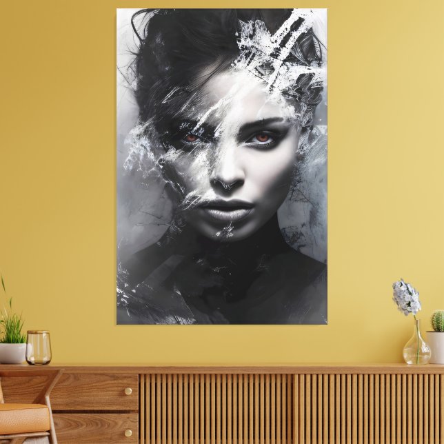 Abstract Portrait of a Woman Canvas Print (Insitu(LivingRoom))