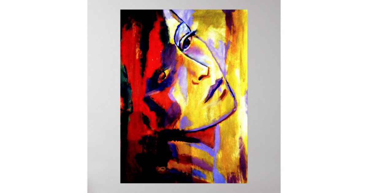 Abstract Portrait Of A Woman Painting Art Prints Zazzle Com
