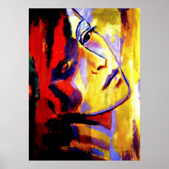 Abstract Portrait of a woman Painting - Art Prints (Front)