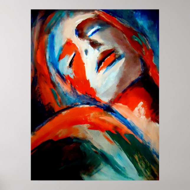 Abstract Portrait of a woman Painting - Art Prints (Front)