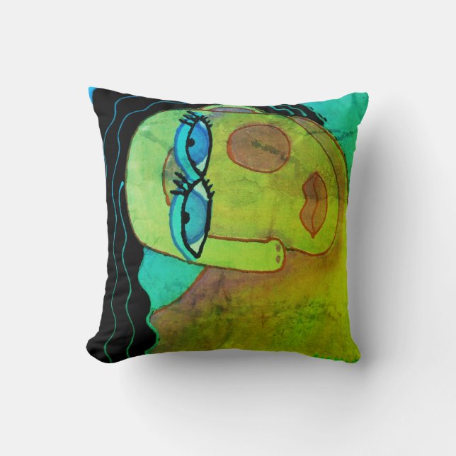 Abstract Portrait of a Woman Throw Pillow (Front)