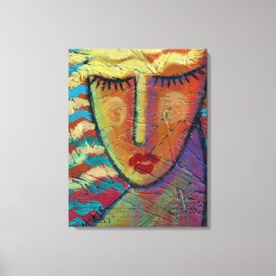 Abstract Portrait of a Woman with Blonde Hair Canvas Print