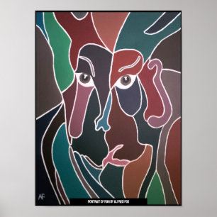 Abstract Portrait Painting by Alfred Fox Poster