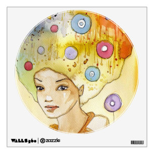 Abstract portrait wall sticker