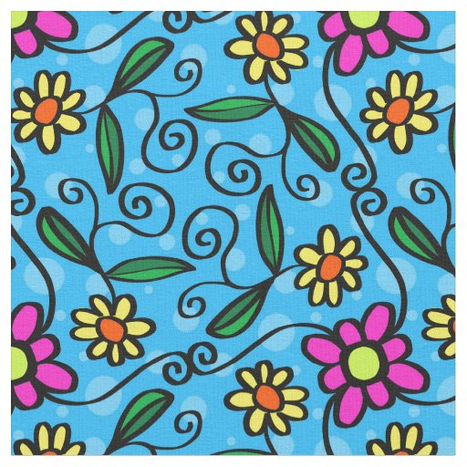 Abstract Posies Large Print Cotton Fabric