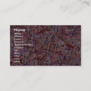 Abstract Postage stamps and magnifiers Business Card