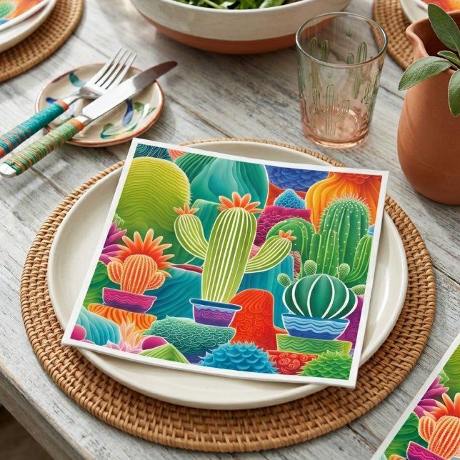 Abstract Potted Cacti Napkins (Creator Uploaded)