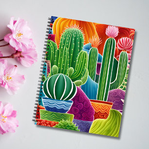 Abstract Potted Cacti Notebook