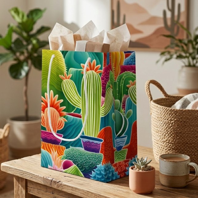 Abstract Potted Cacti Small Gift Bag (Creator Uploaded)