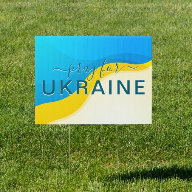 Abstract Pray For Ukraine Sign (Insitu)