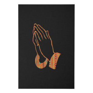 Abstract Praying Hands Illustration Faux Canvas Print