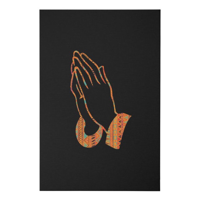 Abstract Praying Hands Illustration Faux Canvas Print (Front)