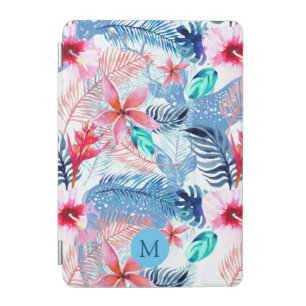 Abstract Pretty Floral and Deer Art Monogrammed iPad Mini Cover