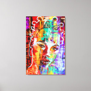 Abstract Pretty Lady Art - Canvas Print