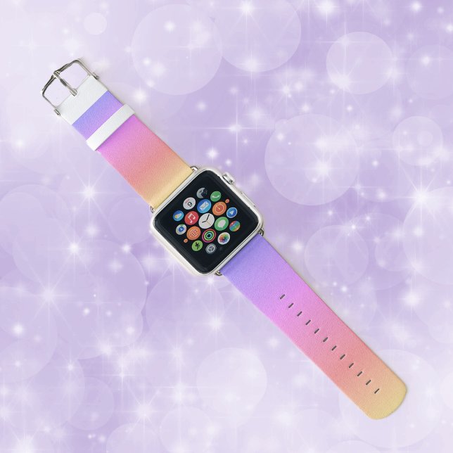 Abstract Pretty Pastel Multiple Colours Gradient  Apple Watch Band (Abstract design pretty pastel colours pink purple yellow gradient on apple watch band.)