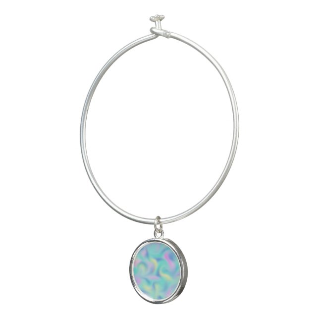 Abstract Pretty Pastel Swirls Pattern Bangle Bracelet (3/4)