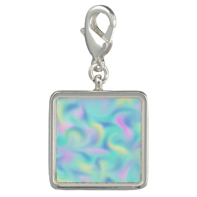 Abstract Pretty Pastel Swirls Pattern Charm (Front)